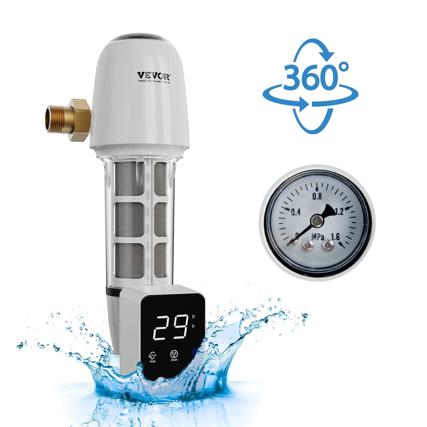 Whole House 40 Micron Sediment Filter, 0.025m for Well Water, 8 T/H Flow Rate