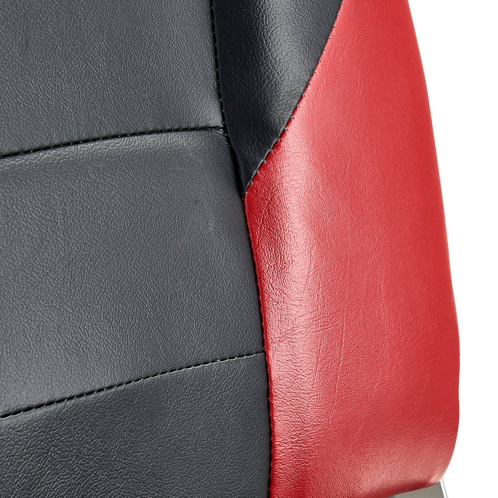 VEVOR Boat Seat High Backrest Flip Up Boat Seat Sponge Cushion Black & Red