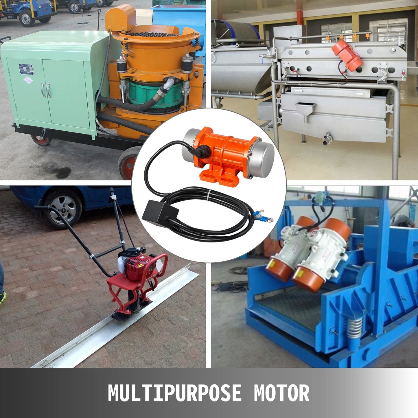 220V 40W Single Phase Concrete Vibrator Motor with 2m Cable & IP65 Waterproof