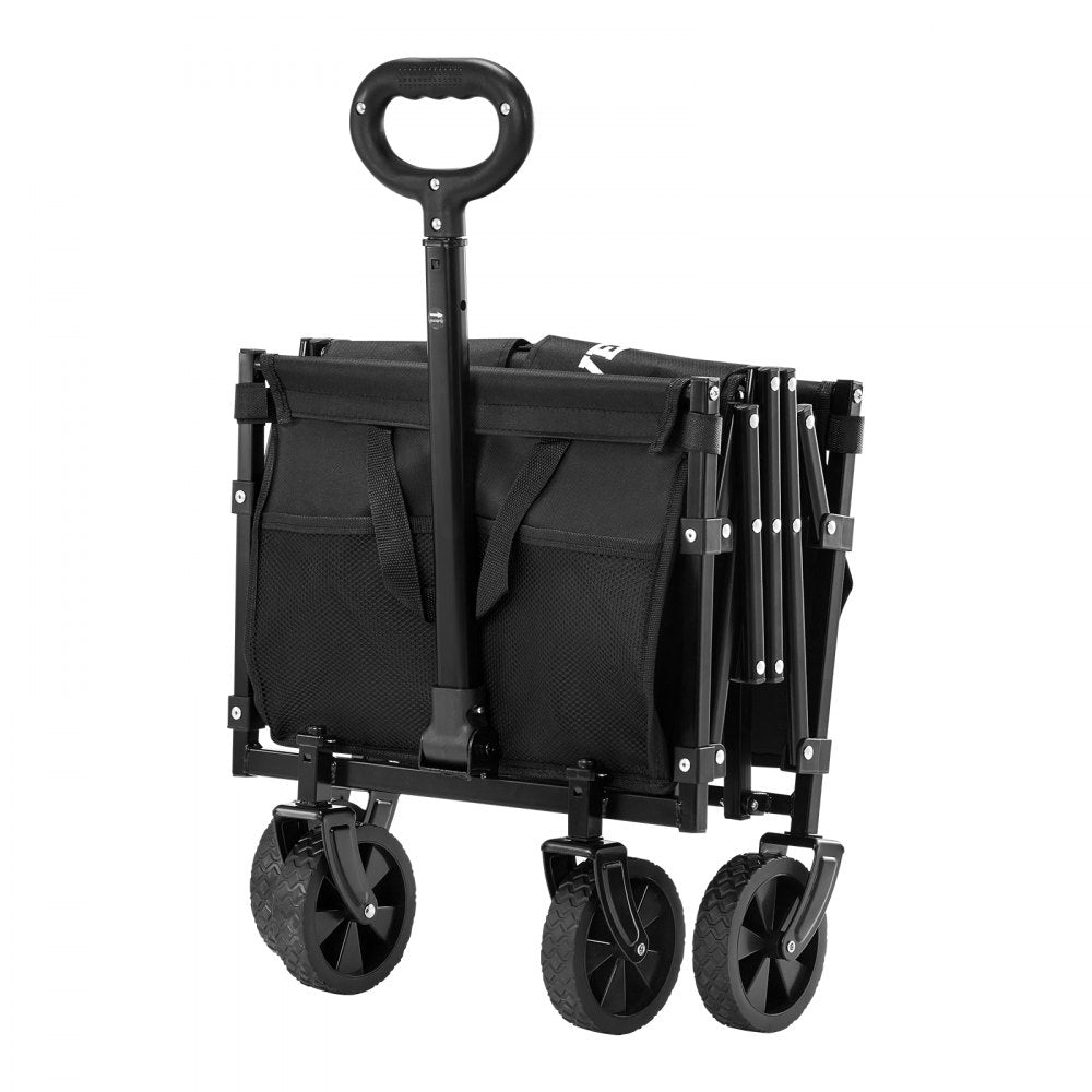Collapsible Wagon Carts 120L & 225LBS Heavy Duty Folding Garden Cart Black