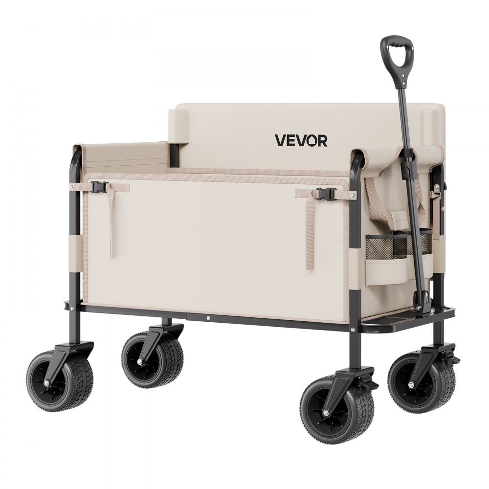 VEVOR Foldable Wagon Cart Converts to Bench 550lb Load & 220L Utility Wagon