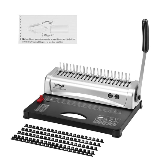 VEVOR Binding Machine, Comb Binding Machine 21-Holes Binding 450 Sheets, Book Binder
