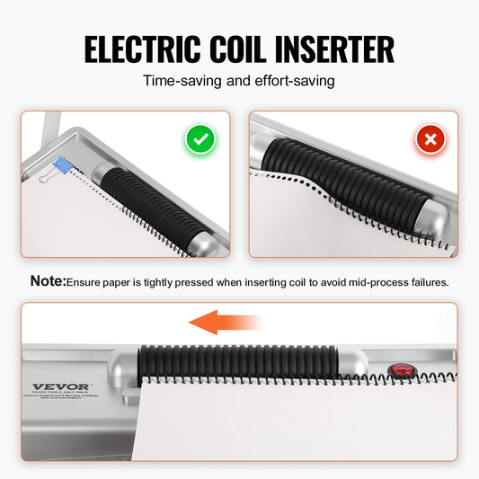 Manual Spiral Binding Machine with Electric Punch, Binds 500 Sheets, 46 Holes