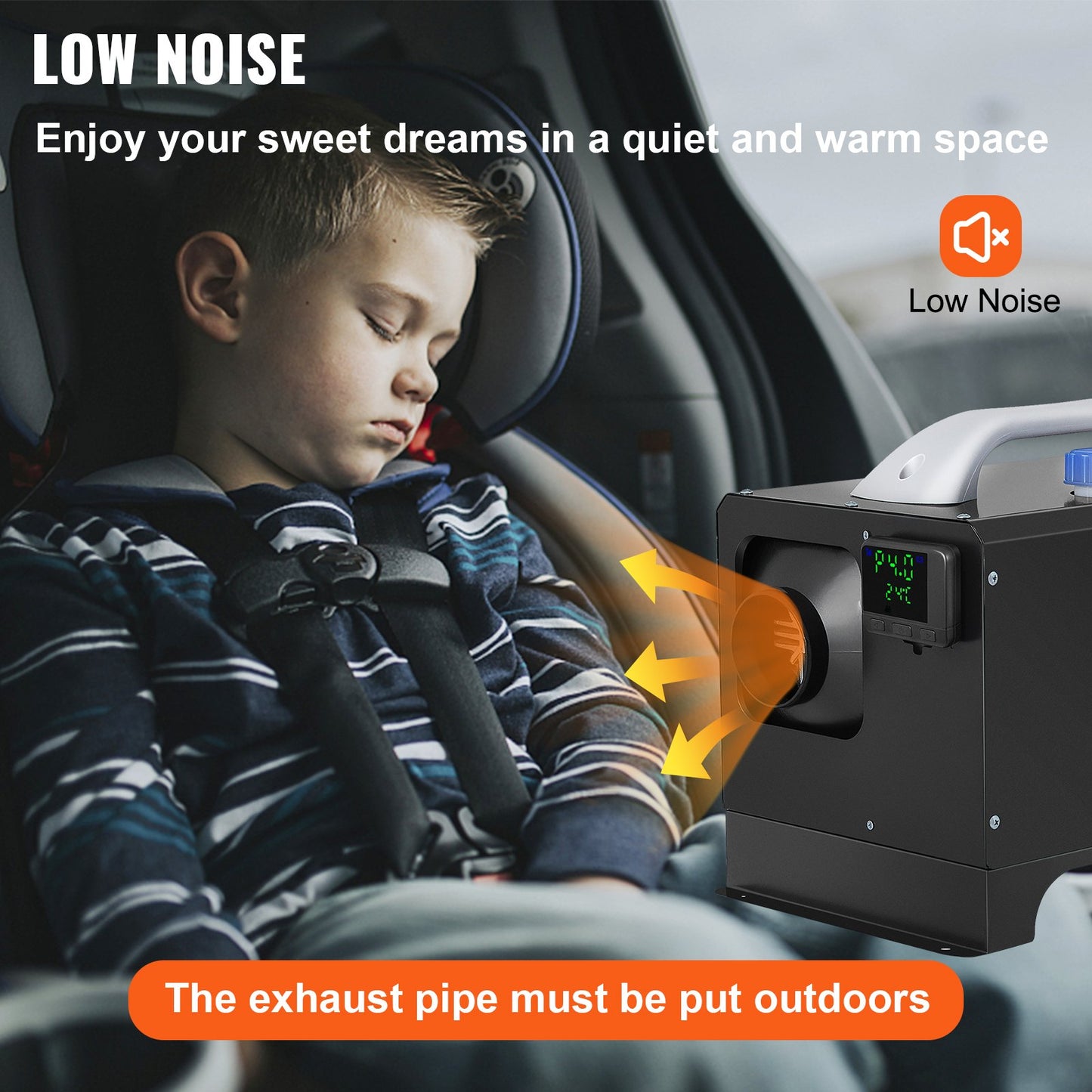 VEVOR Diesel Air Heater 8KW, All in One 12V Truck Heater, Parking Heater with Black