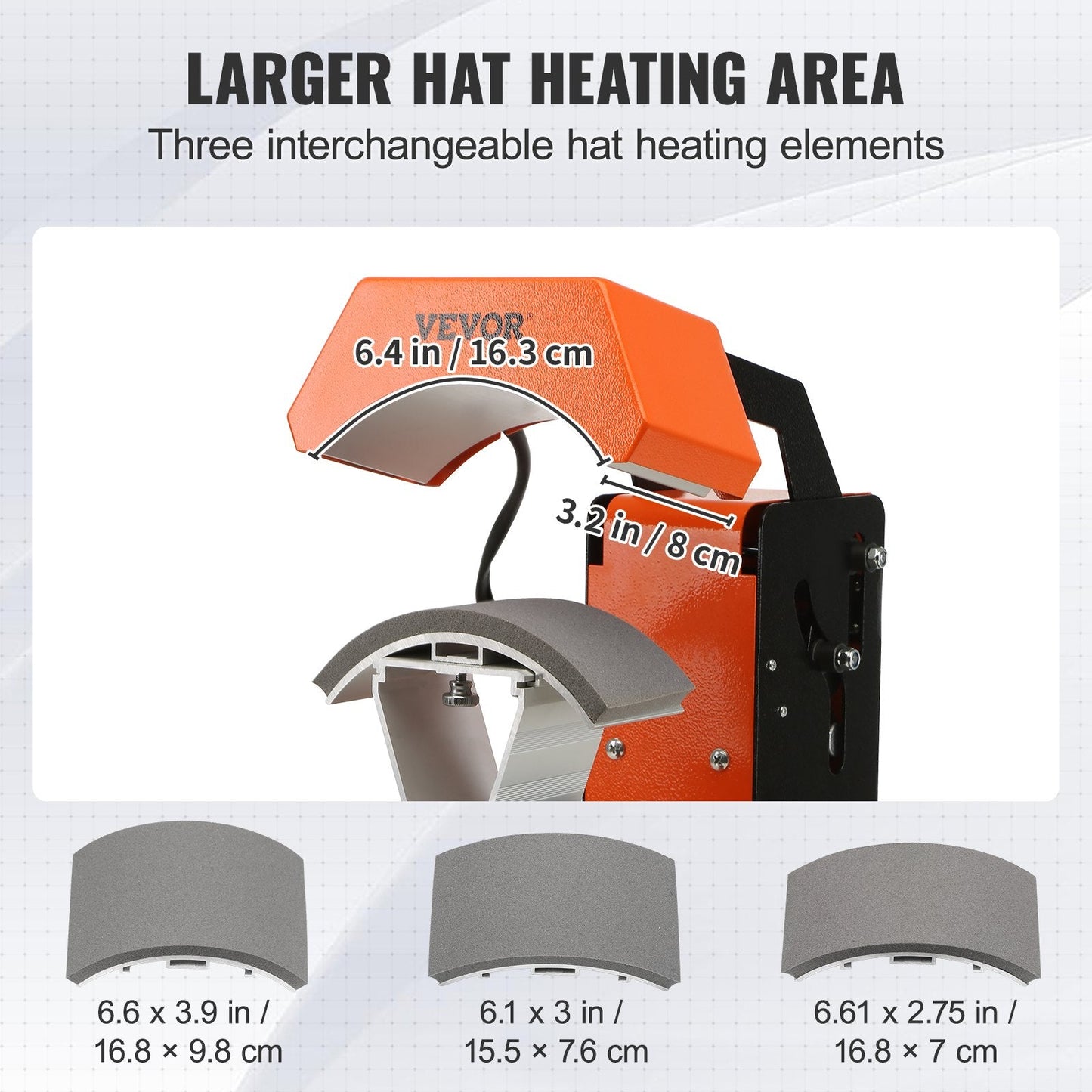 Automatic Hat Heat Press with 3 Interchangeable Heating Pads for Sublimation