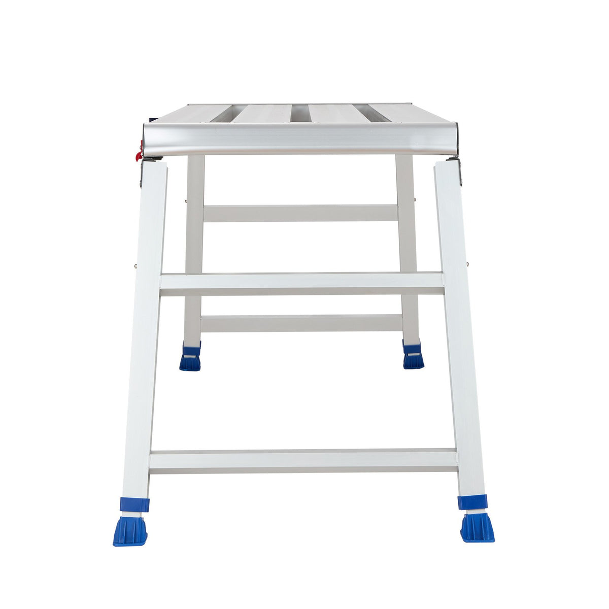 Folding Work Platform, Adjustable Height 584-876 mm, 1016 x 457 mm Aluminum Step Stool, 226.8 kg Load Capacity, Heavy Duty Non-Slip Platform Ladder, Portable Work Bench for Painting, Maintenance