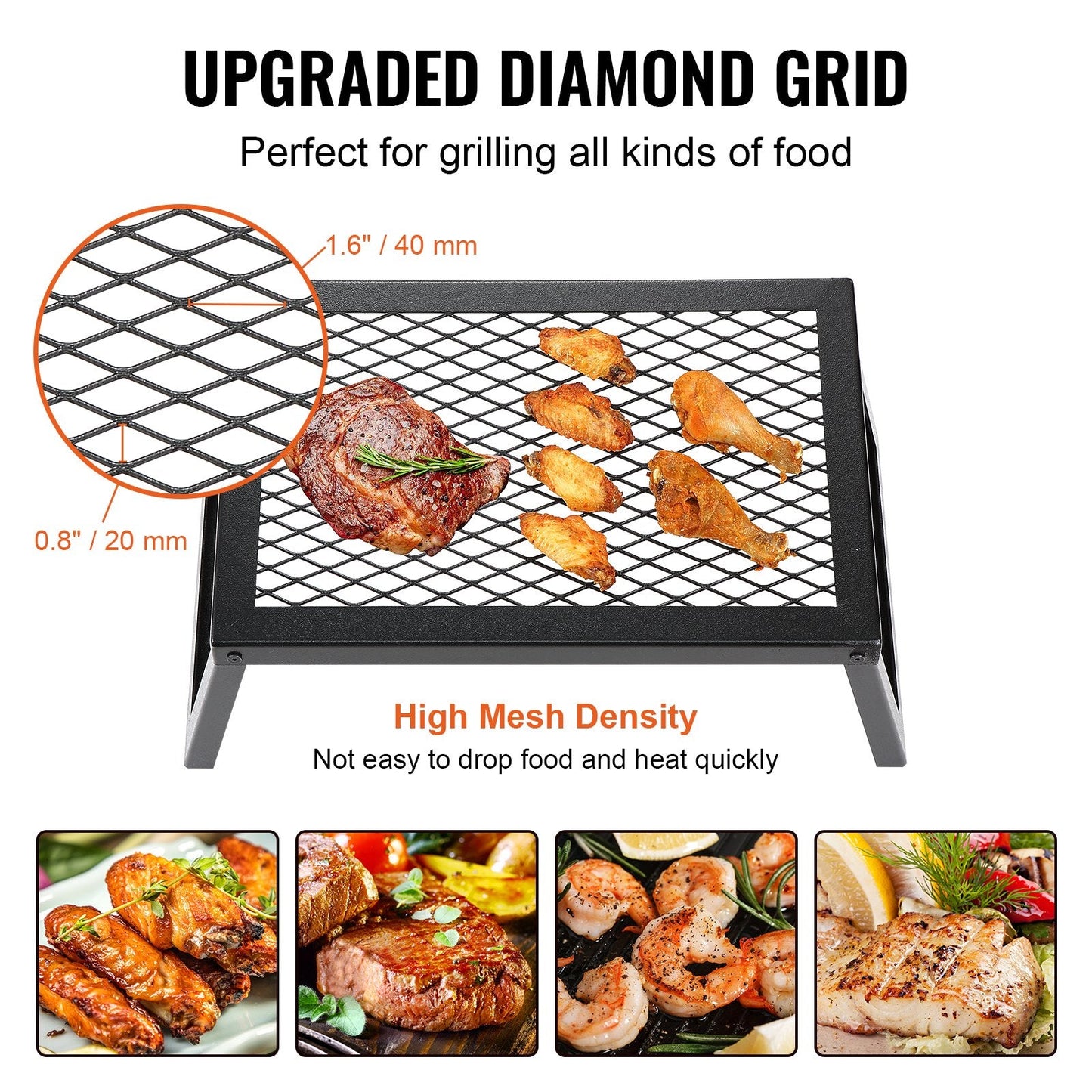 Portable Folding Campfire Grill with Steel Fire Pit for Outdoor BBQ and Picnics