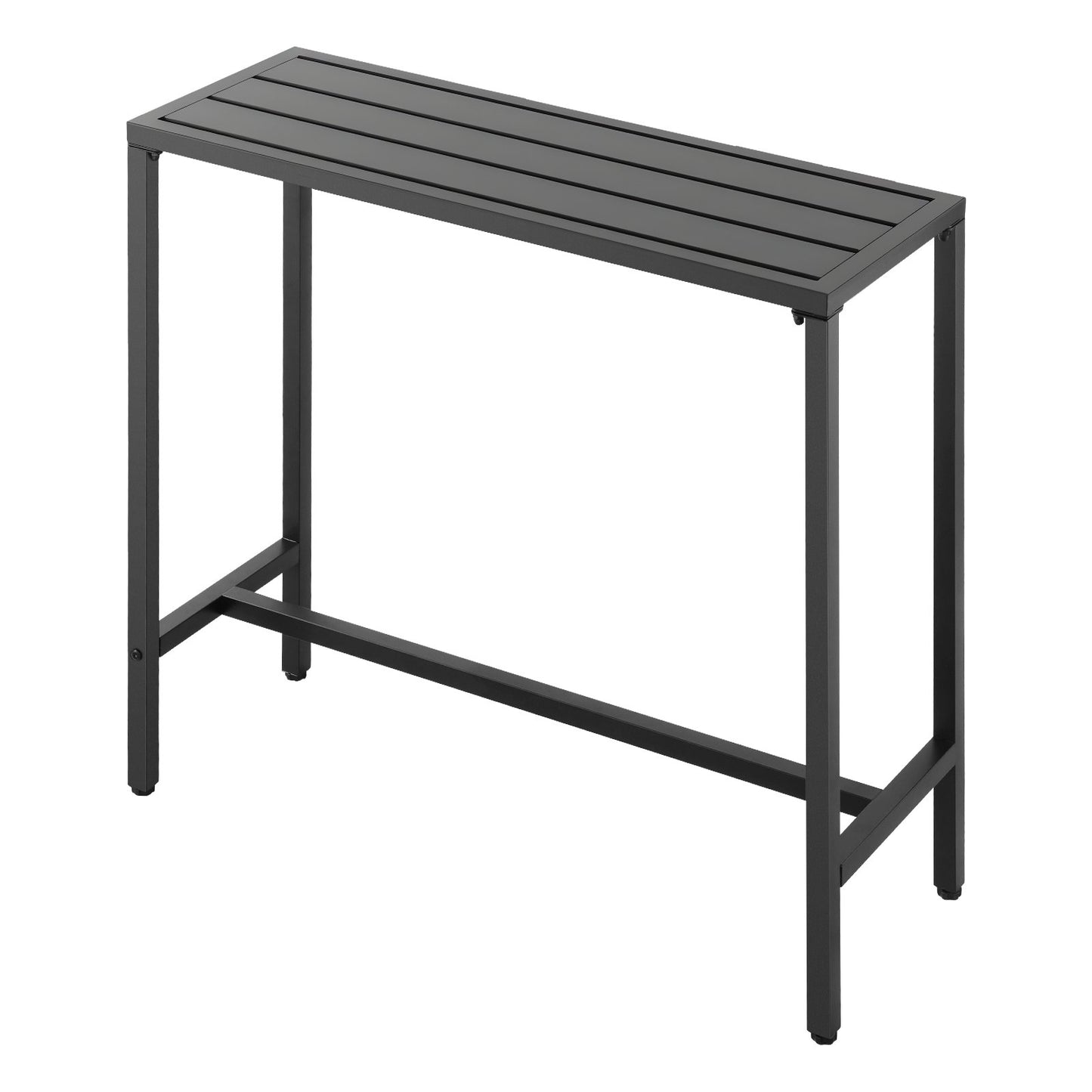 Outdoor Bar Table, 100 x 37.5 cm Patio Bar Table, Waterproof Top & Sturdy Metal Frame, Rectangle Counter Height Dining Tables, Outdoor Furniture for Balcony, Yard, Hot Tub, Poolside, Indoor