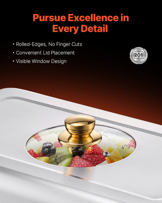Chafing Dish Buffet Set, 8 Qt 4 Pack, Stainless Steel Chafer with 4 Full Size Pans, Rectangle Catering Warmer Server with Glass Lid Water Pan Folding Stand Fuel Holder, for Wedding Party Banquet