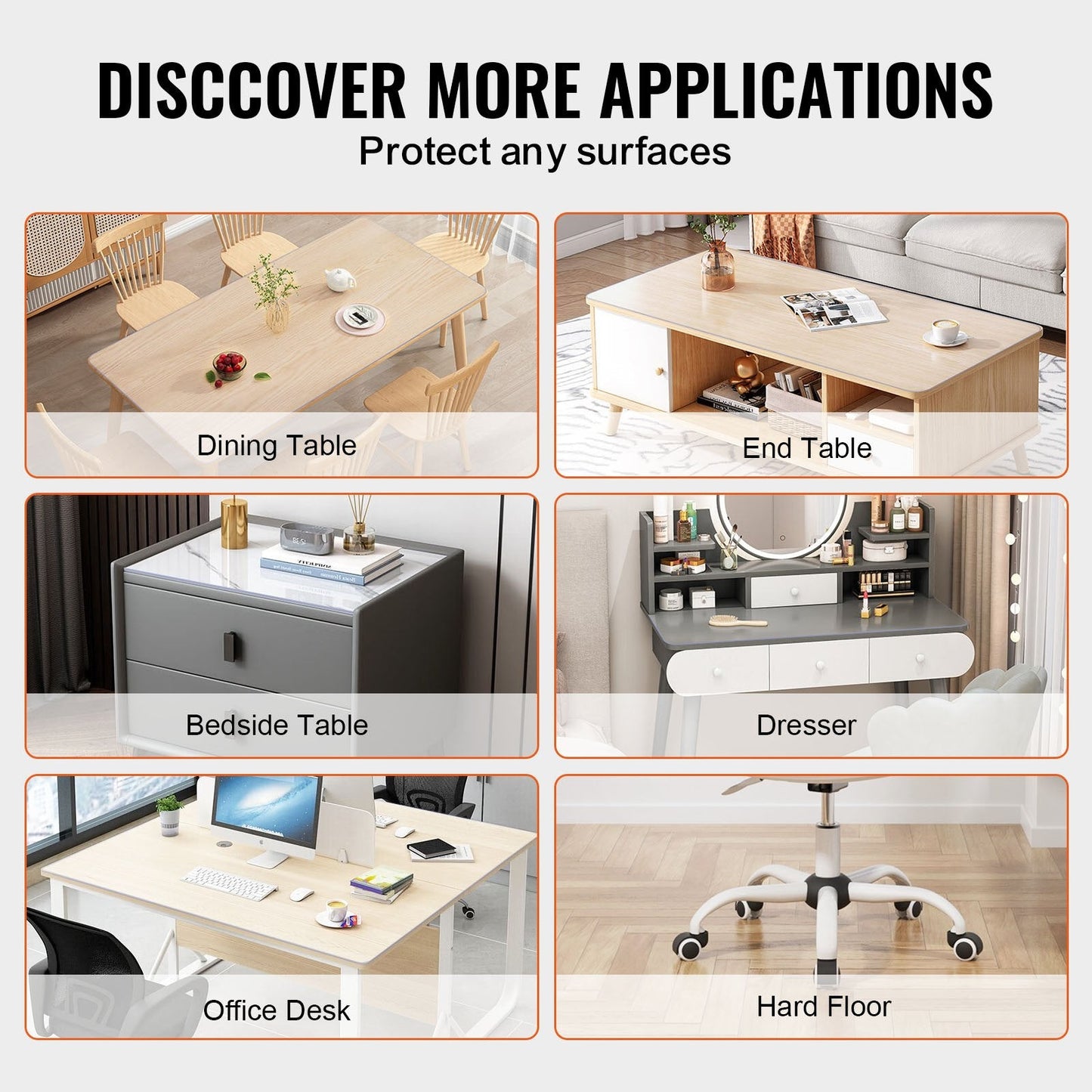 Clear PVC Table Protector, 1.07x2.44m, 1.5mm Thick, Customizable Fit