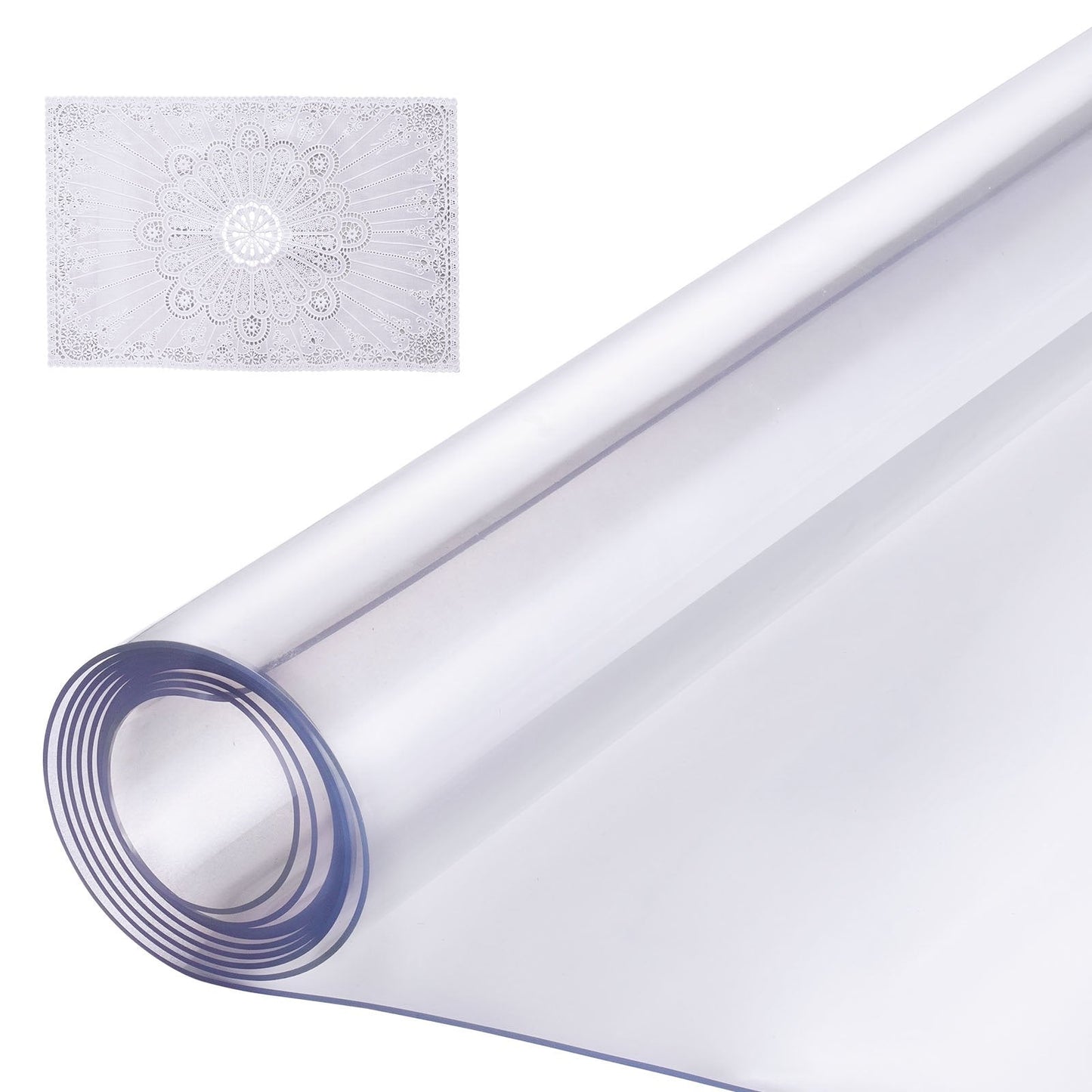 Clear PVC Table Protector, 1.07x2.44m, 1.5mm Thick, Customizable Fit