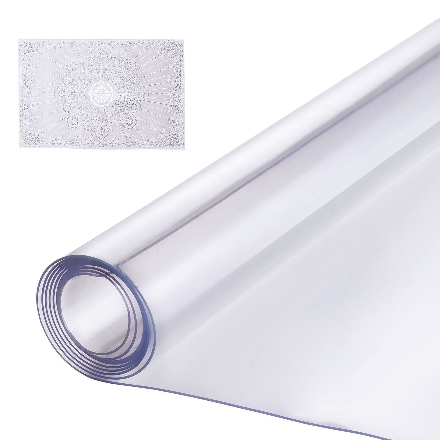 Clear PVC Table Protector 1.37x1.37m, 1.5mm Thick, Transparent Square Cover