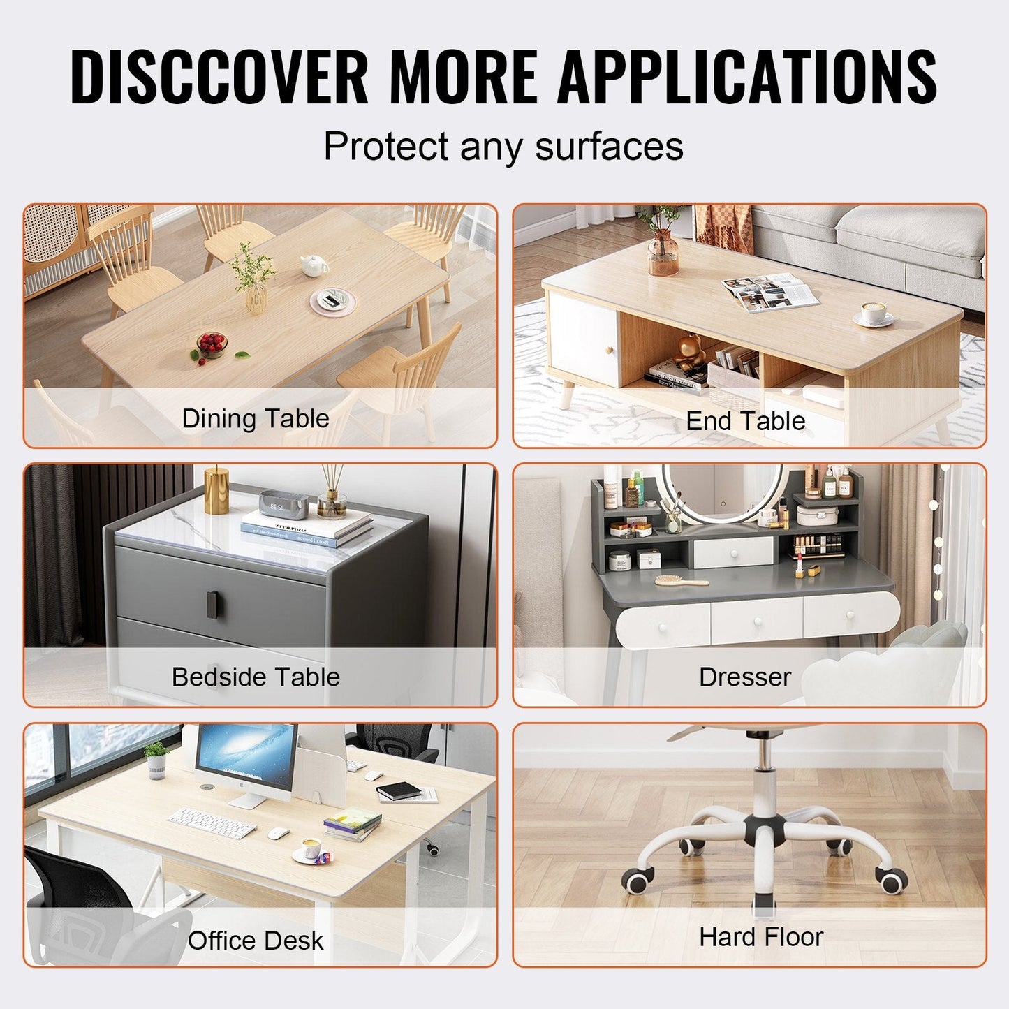 Clear PVC Table Cover Protector, 0.61 x 1.23m, Waterproof & Heat Resistant