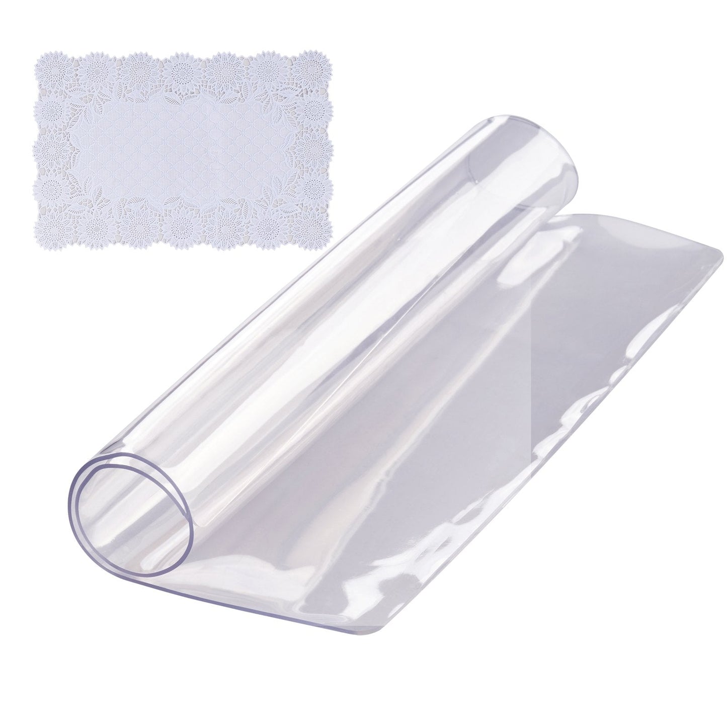 Clear PVC Table Protector, 0.3 x 0.3 Meter, 1.5 mm Thick, Waterproof Square Cover