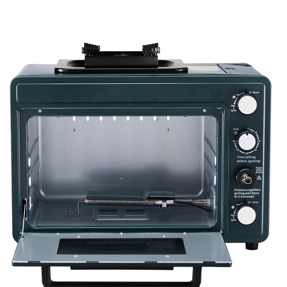 VEVOR Outdoor Oven 2-in-1 Portable Gas Camping Stove Oven Combo Adjustable Fire