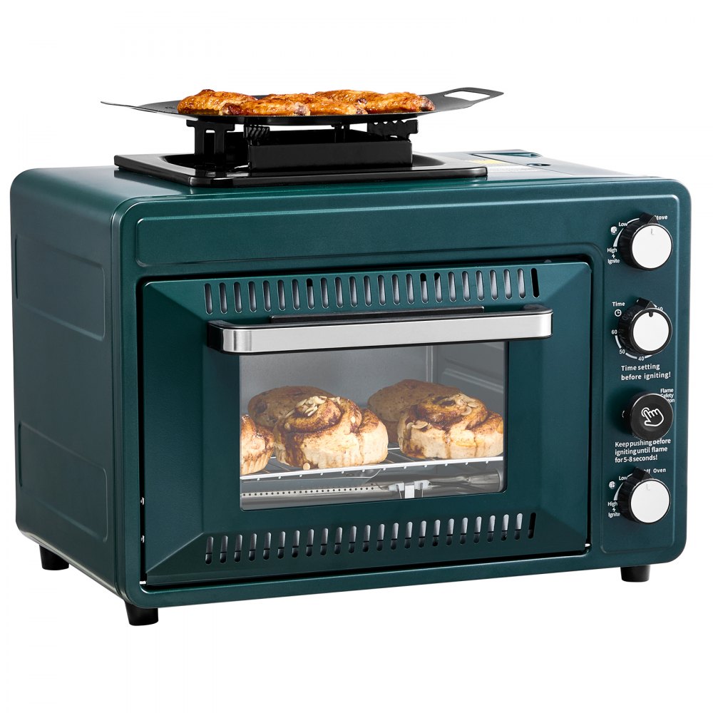 VEVOR Outdoor Oven 2-in-1 Portable Gas Camping Stove Oven Combo Adjustable Fire