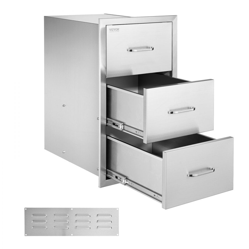 VEVOR Outdoor Kitchen Drawers Triple BBQ Access Drawers Island 16.5x29x20.5 in