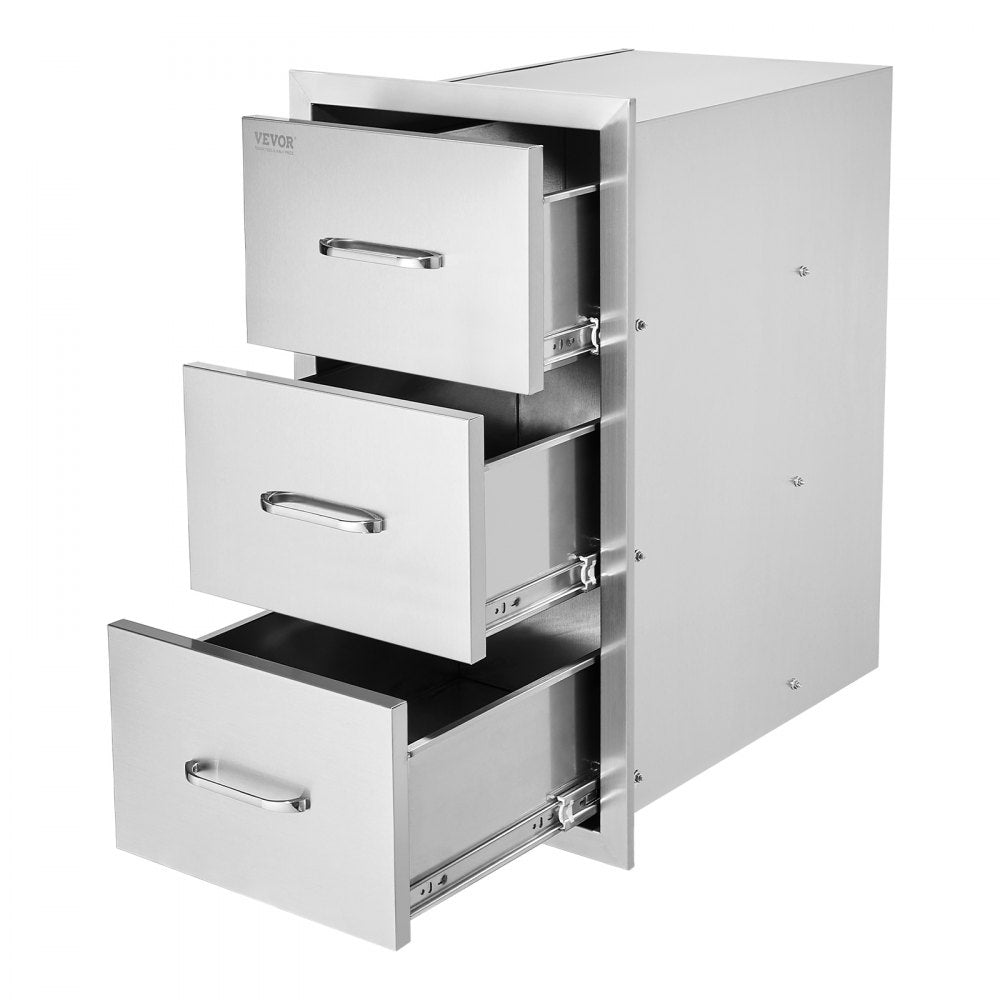 VEVOR Outdoor Kitchen Drawers Triple BBQ Access Drawers Island 18.5x22.5x22.5 in