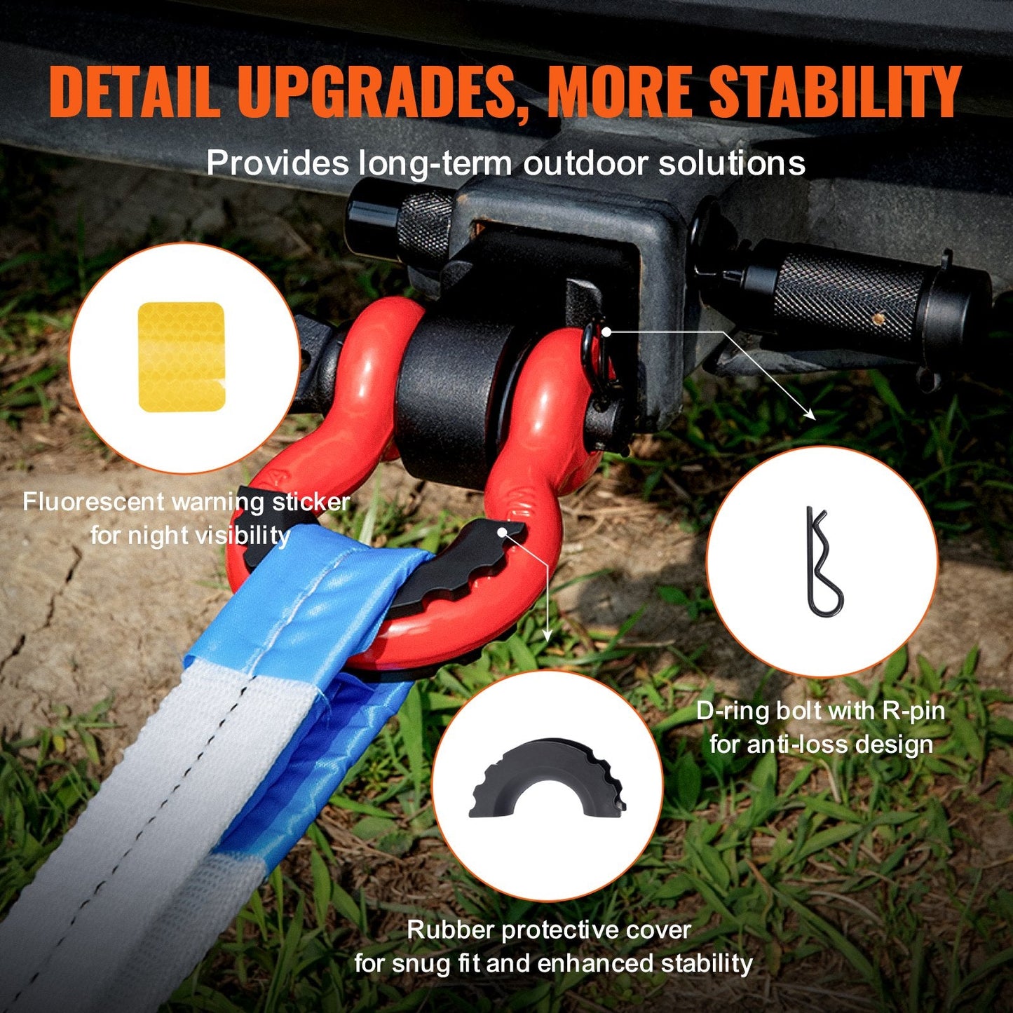 50 mm Trailer Shackle Hitch Receiver, 29.9T Capacity for Trucks & Jeeps