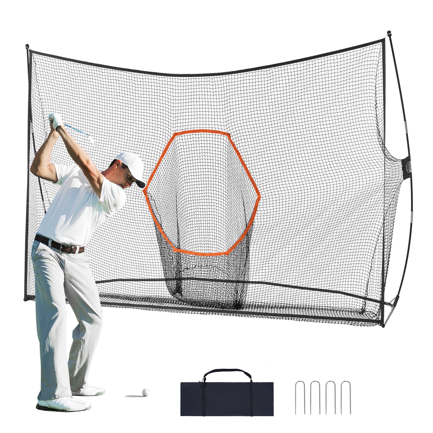VEVOR 10.8x7ft Golf Practice Hitting Net Indoor Personal Driving Range Training