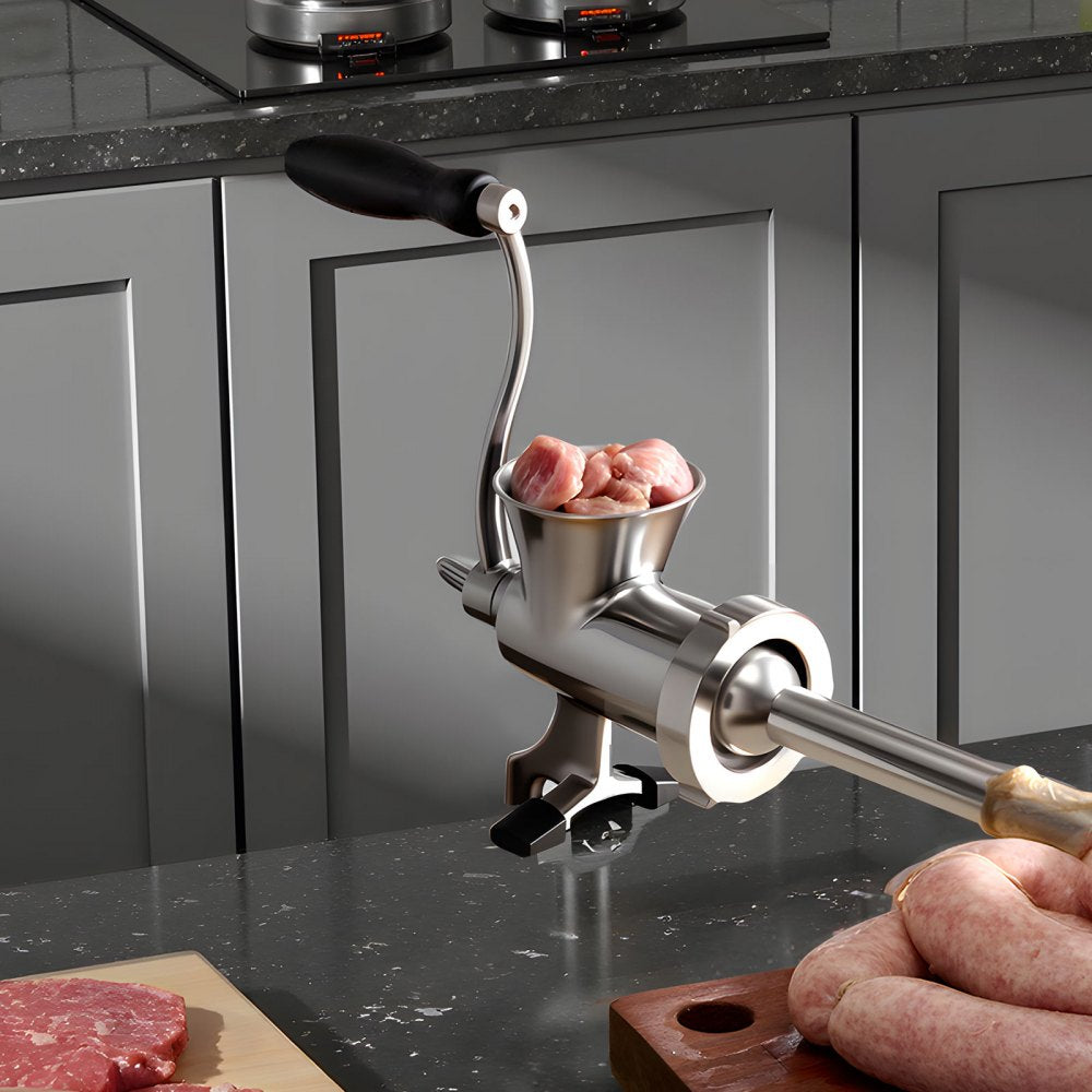 Manual Meat Grinder 304 Stainless Steel Mincer Sausage Stuffer Table Clamp