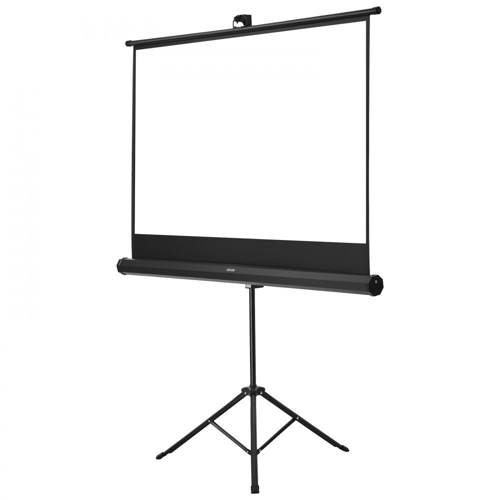 Tripod Projector Screen with Stand 60 Inch 160° Wide Angle 4K HD 16:9