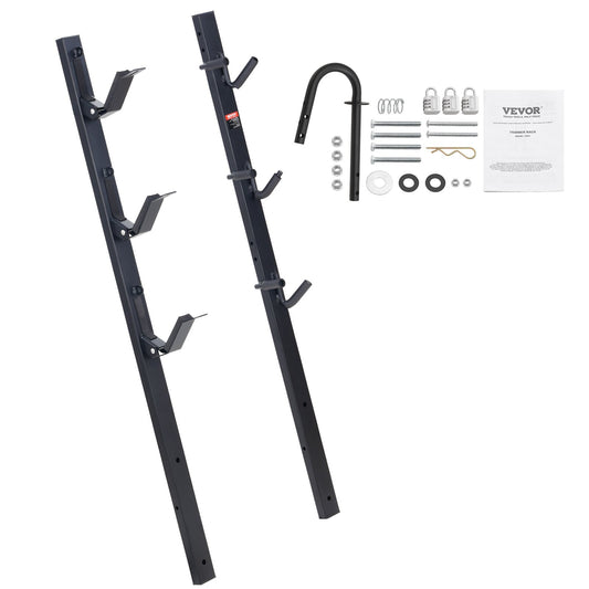 VEVOR Trimmer Rack, 3 Place Weeder Trimmer Rack, Locking Trim Holder Landscape Trailer