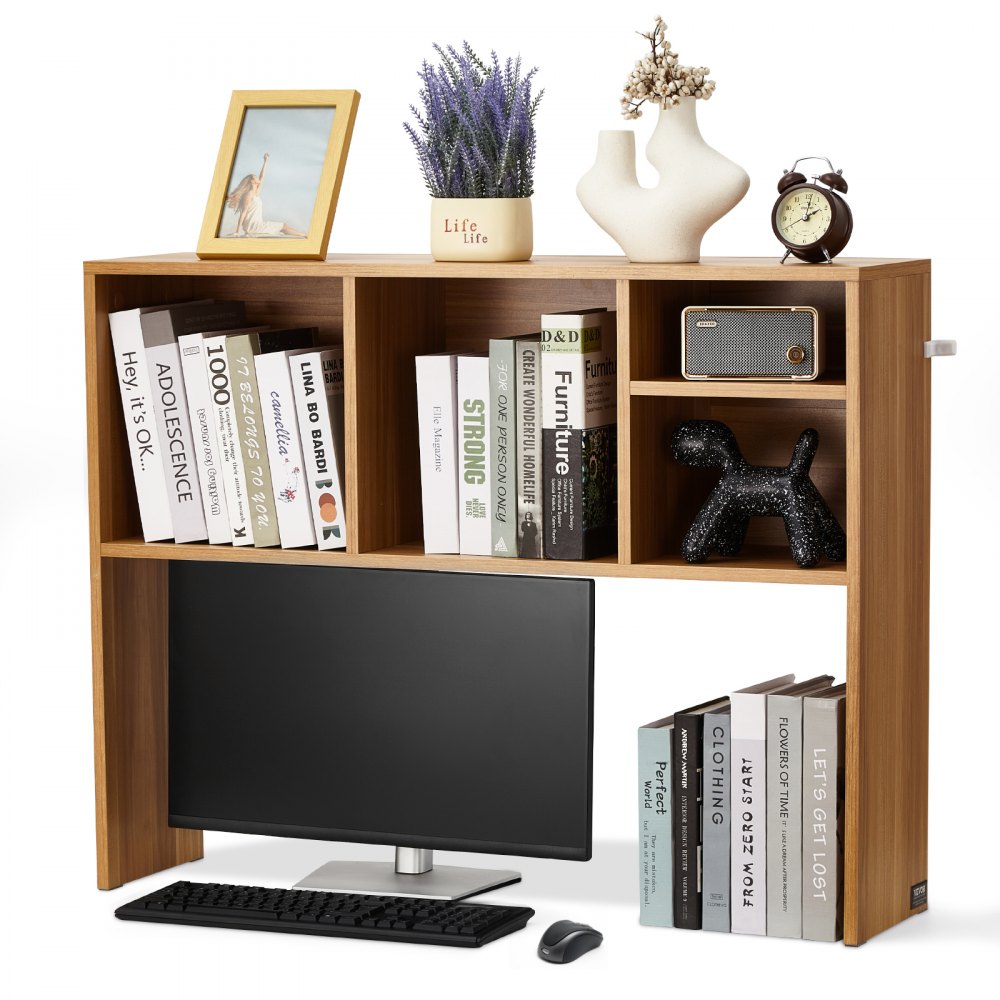 VEVOR Desktop Bookshelf Wood Desktop Storage Organizer 1-Tier for Office & Home