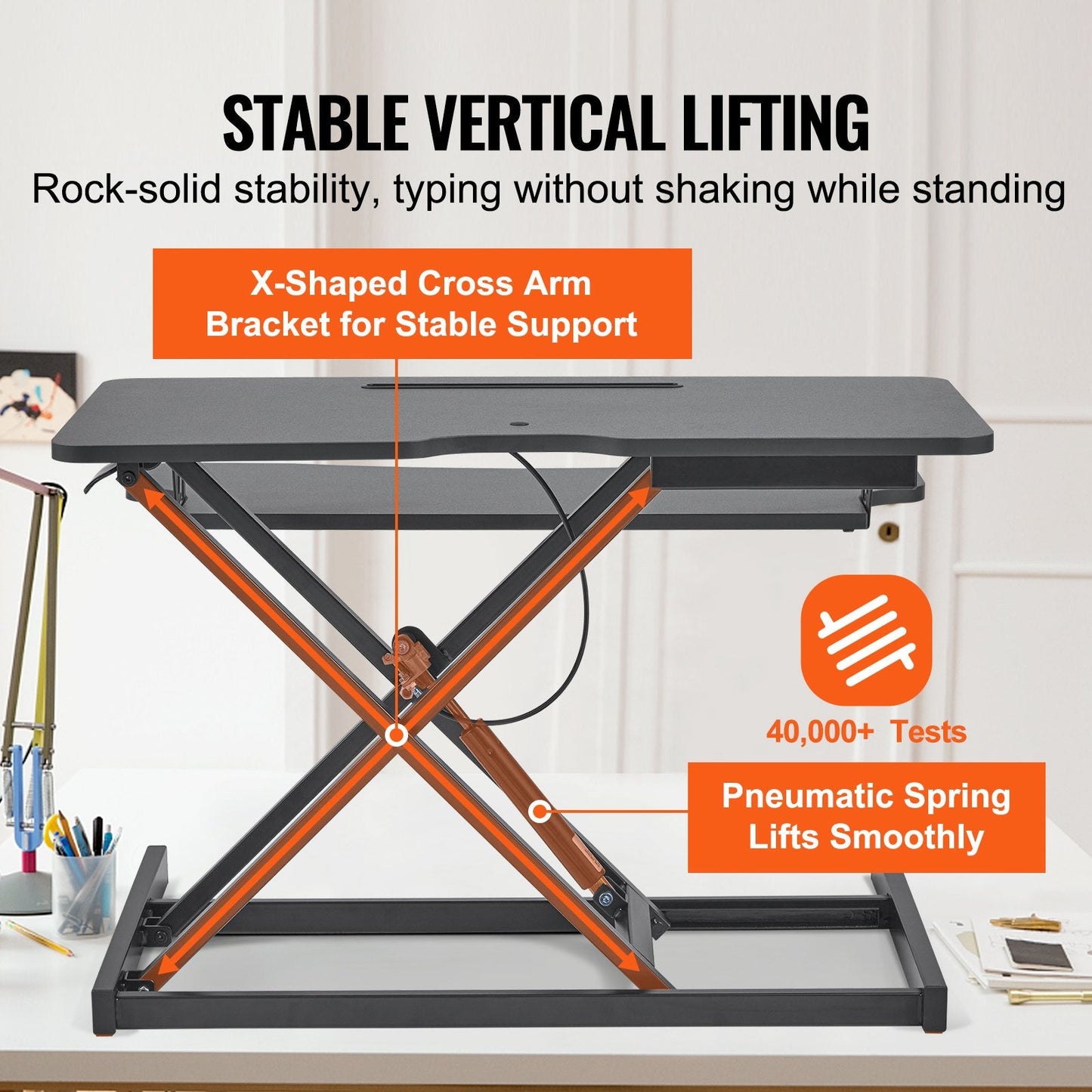 Adjustable Two-Tier Desk Riser, 915 mm Sit to Stand Workstation for Home Office