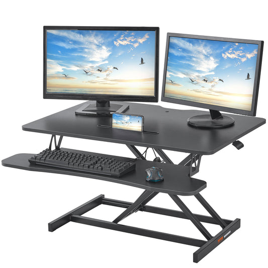VEVOR Standing Desk Converter, Two-Tier Stand up Desk Riser, 915 mm Large Sit to