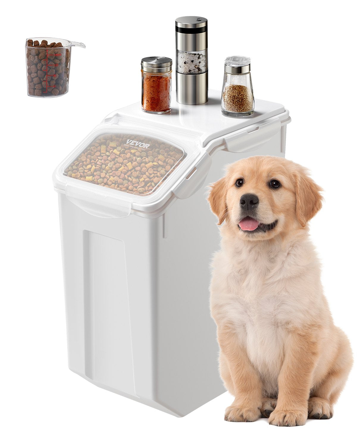 VEVOR 4.5Gal/20L Large Ingredient Storage Container Airtight Kitchen Flour Bin