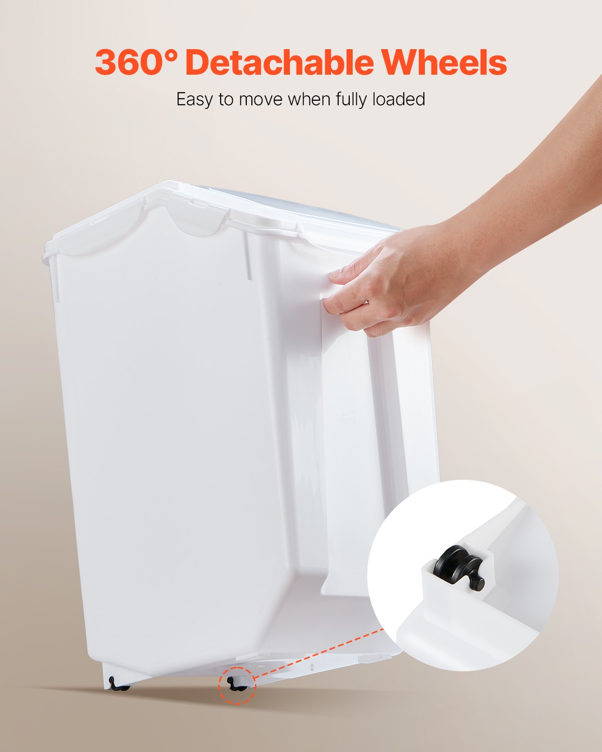 VEVOR 15Lx2 + 20Lx2 Ingredient Storage Container Airtight Kitchen Flour Bin