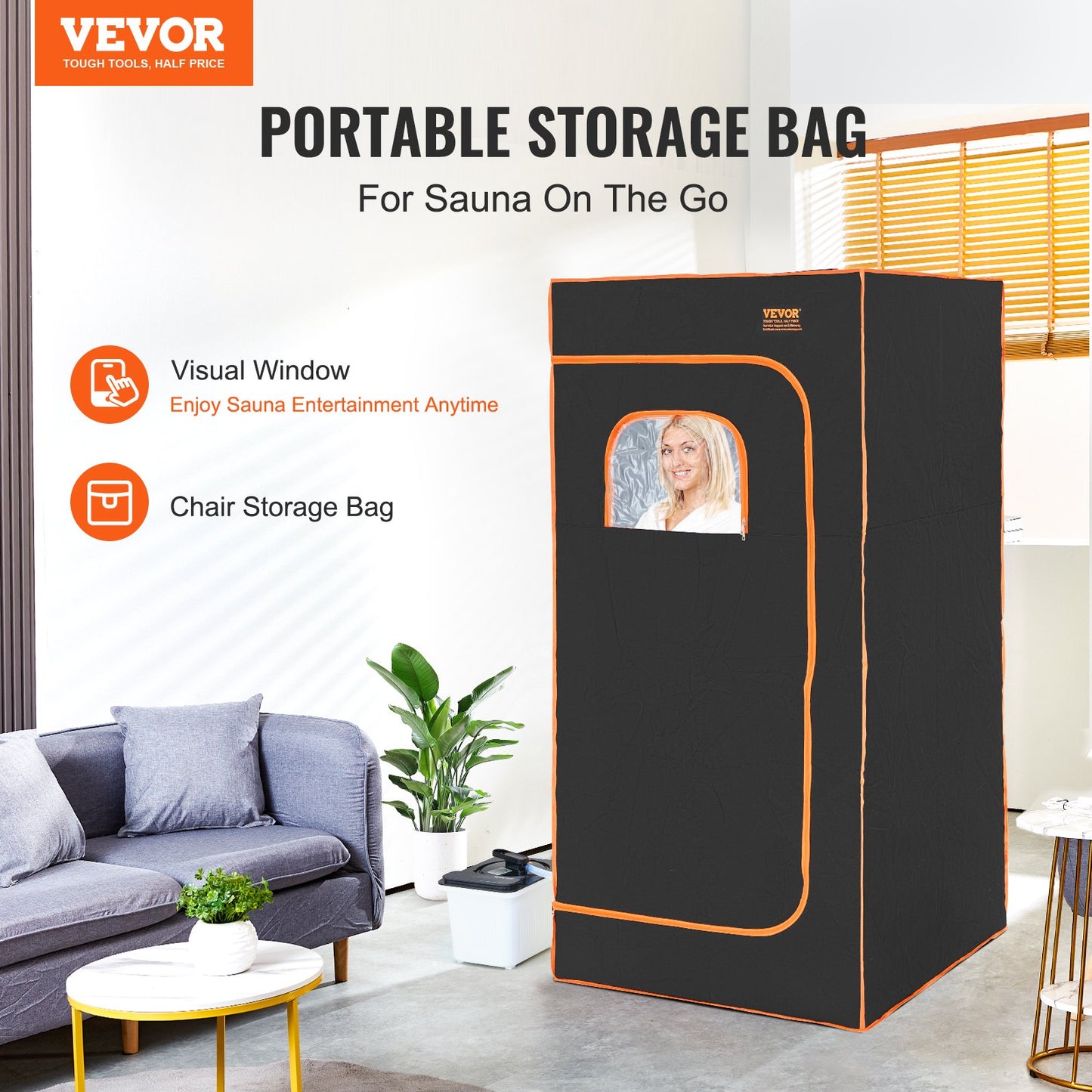 VEVOR Portable Steam Sauna Tent Full Size 2000W Personal Sauna Blanket W/ Chair,880