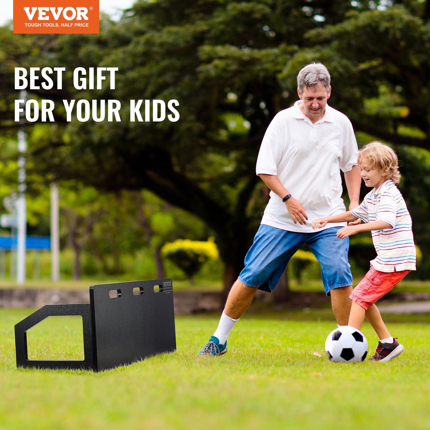 VEVOR Soccer Rebounder Board, 100x40 cm Portable Soccer Wall with 2 Angles Rebound,