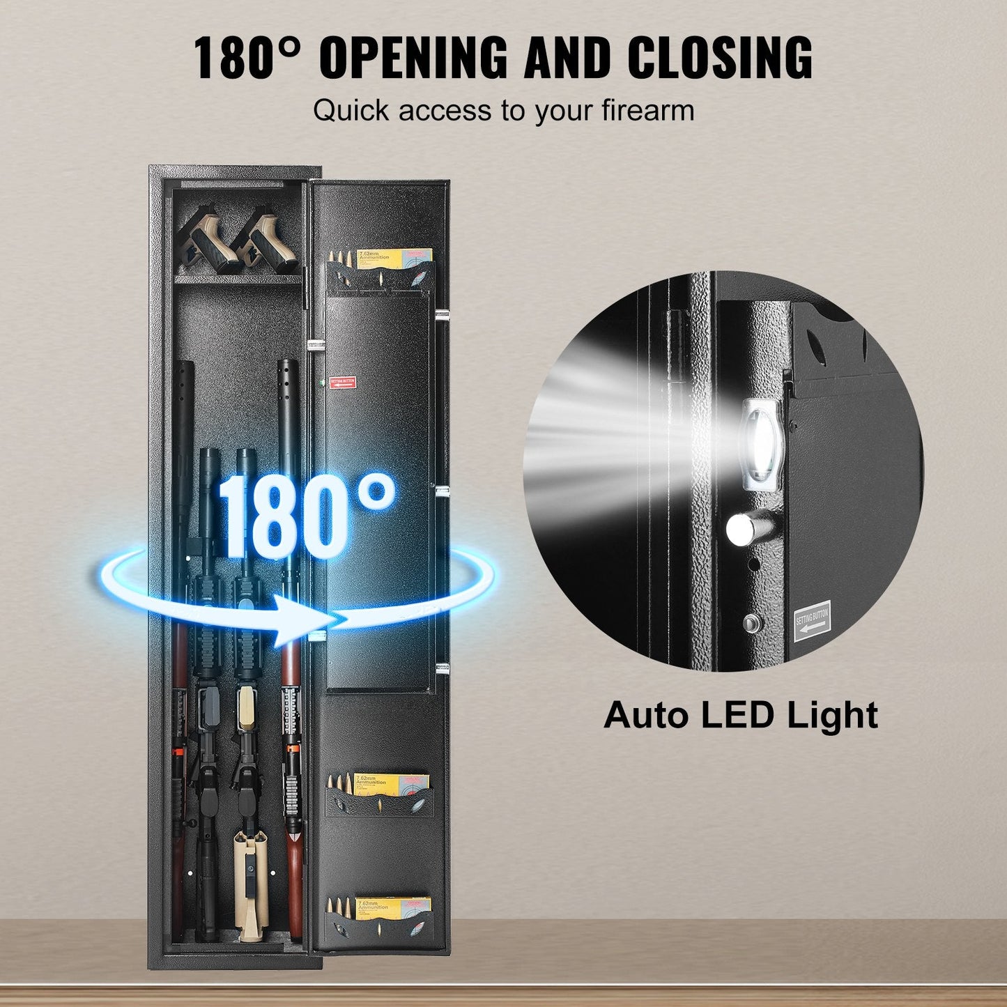 Biometric Rifle and Pistol Safe with Fingerprint Lock for Secure Storage