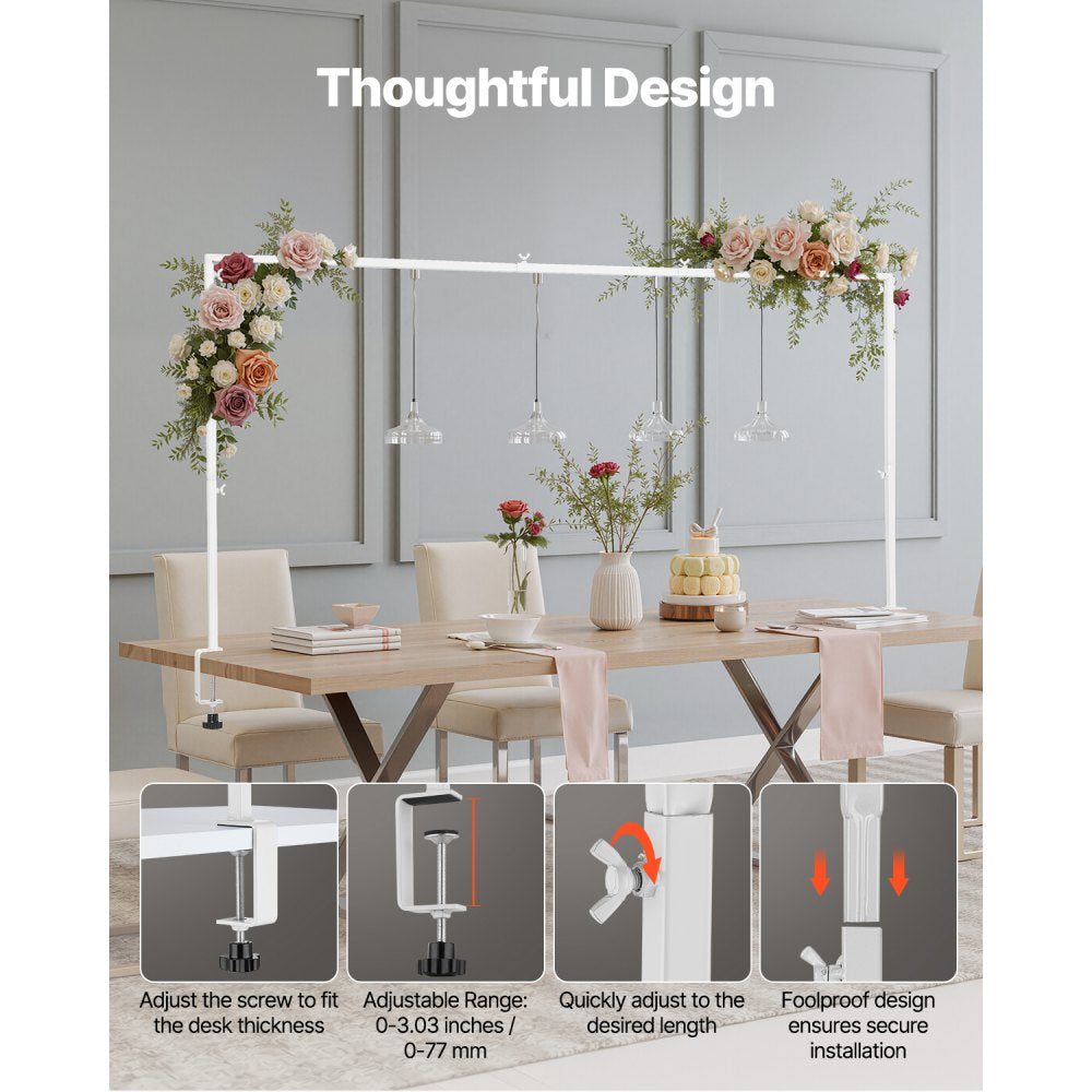 VEVOR Over The Table Rod Stand with Clamps 28-98 in Length Adjustable for Party