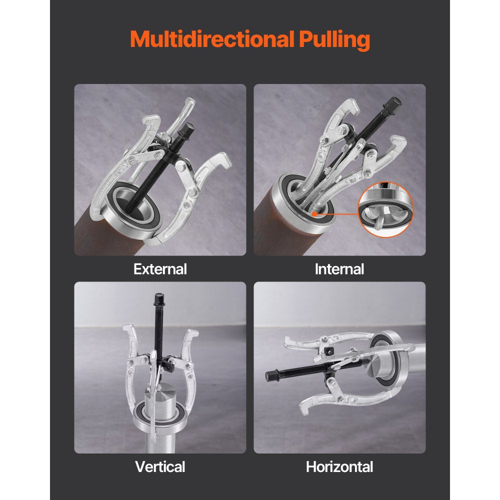 4Pcs 3 Jaw Gear Puller Set Pulley Bearing Puller 76.2/101.6/152.4/203.2 mm