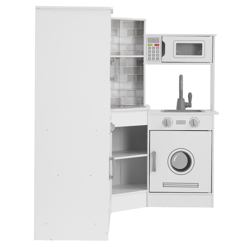 VEVOR Kitchen Playset Kids Pretend Cooking Play Toy 24 Piece Accessories White