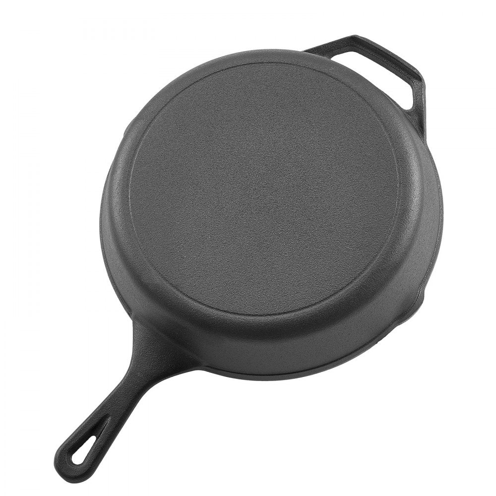 4 Piece Cast Iron Skillet Frying Pan Set 155 205 260 305 mm Handle Black