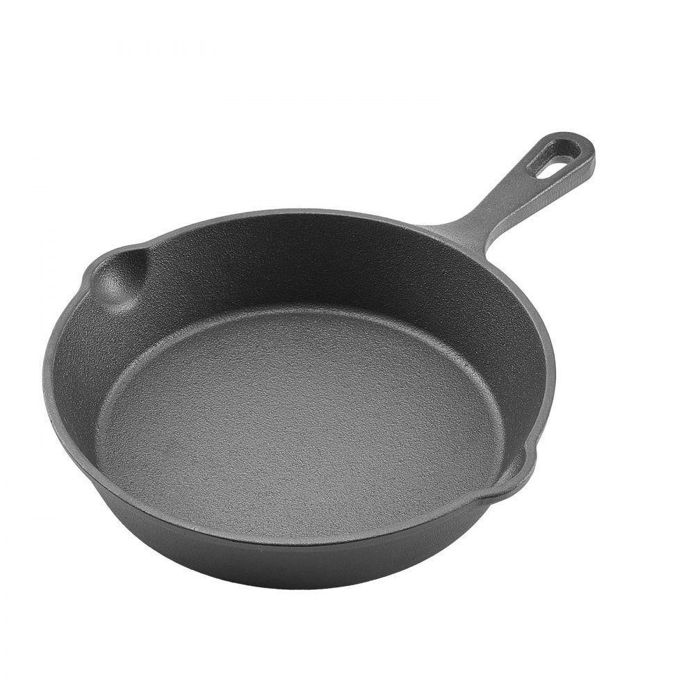 3Pcs Cast Iron Skillet Frying Pan Set 160 220 265 mm Handle Seasoned Black