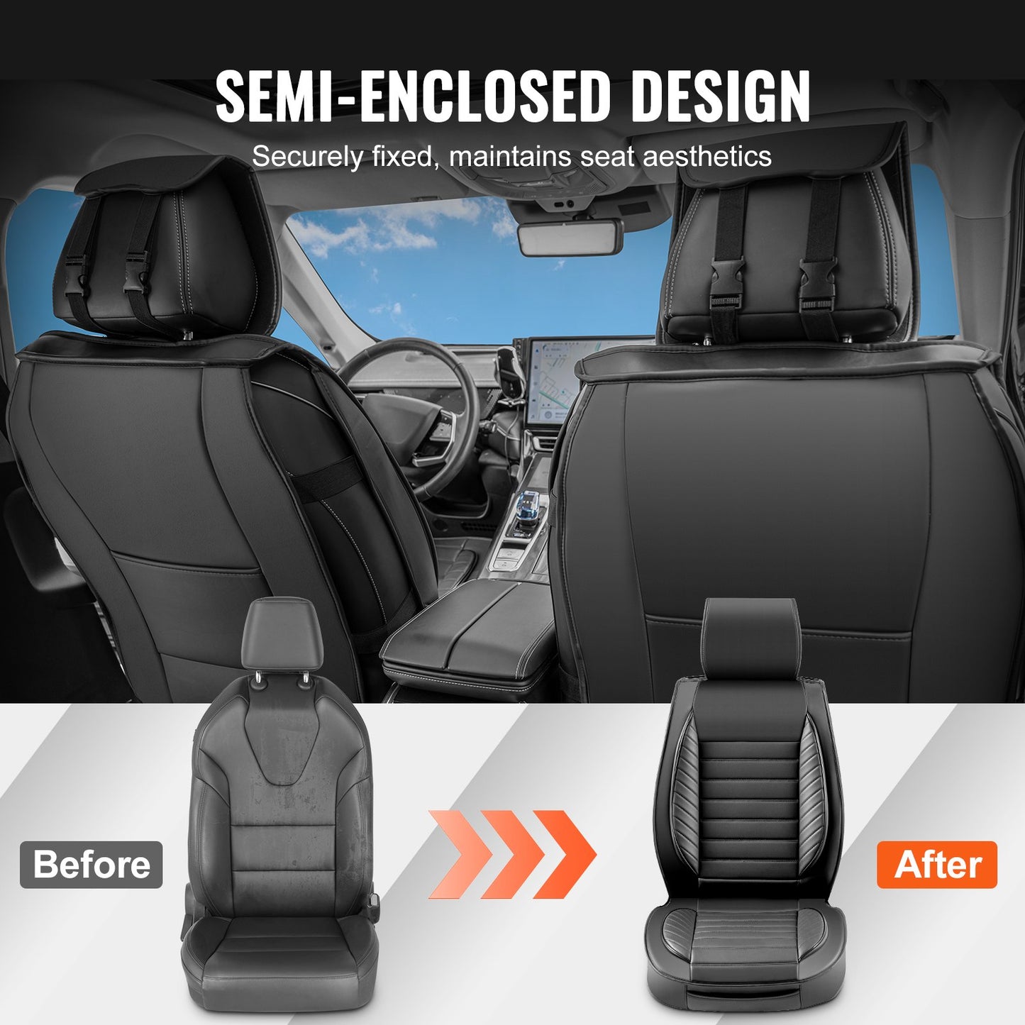 VEVOR Seat Covers, Universal Car Seat Covers Full Set Seats, Front and Rear Seat,