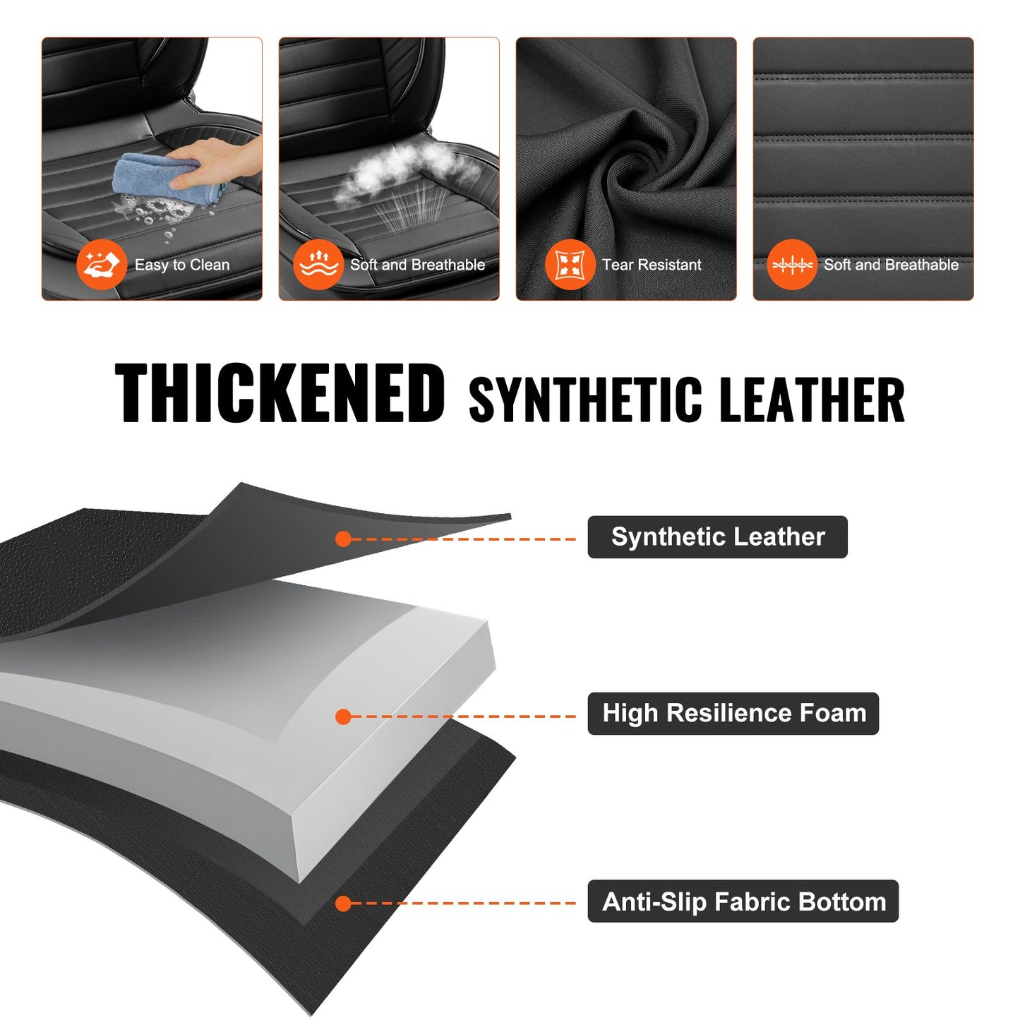 VEVOR Seat Covers, Universal Car Seat Covers Full Set Seats, Front and Rear Seat,