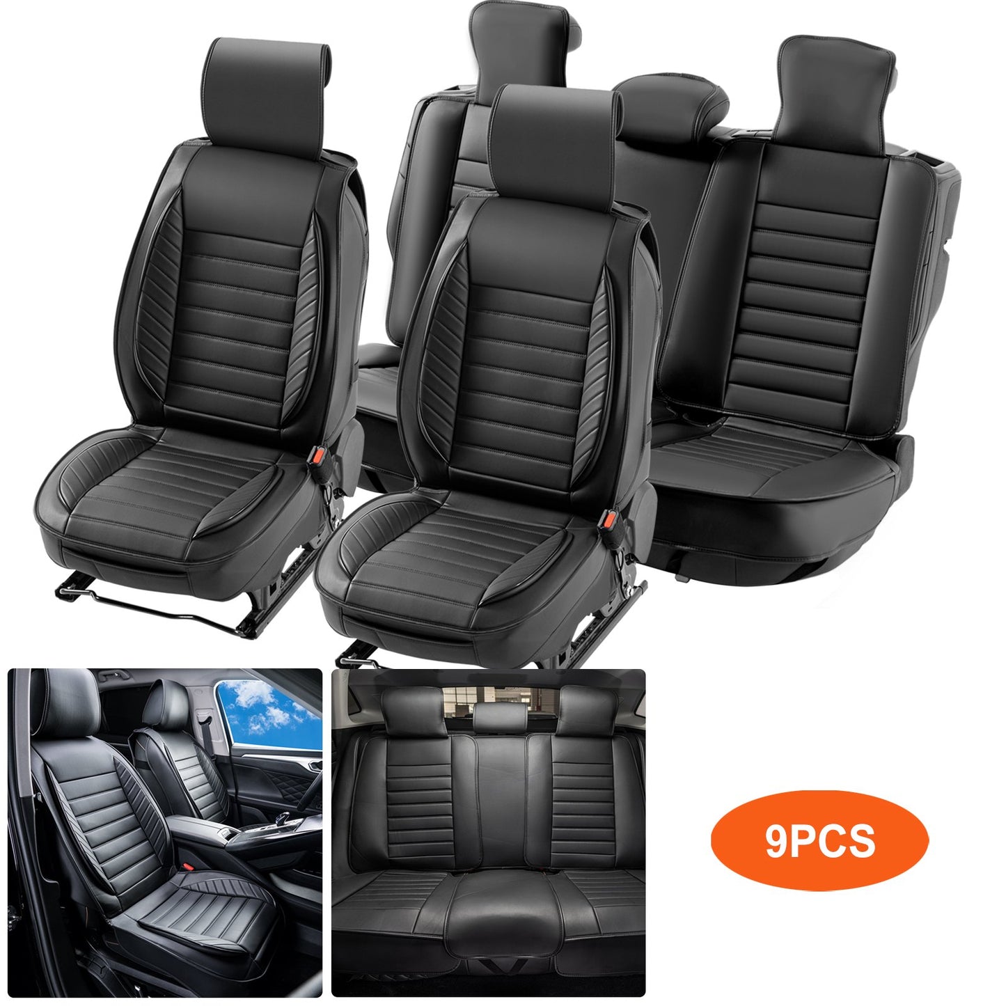 VEVOR Seat Covers, Universal Car Seat Covers Full Set Seats, Front and Rear Seat,