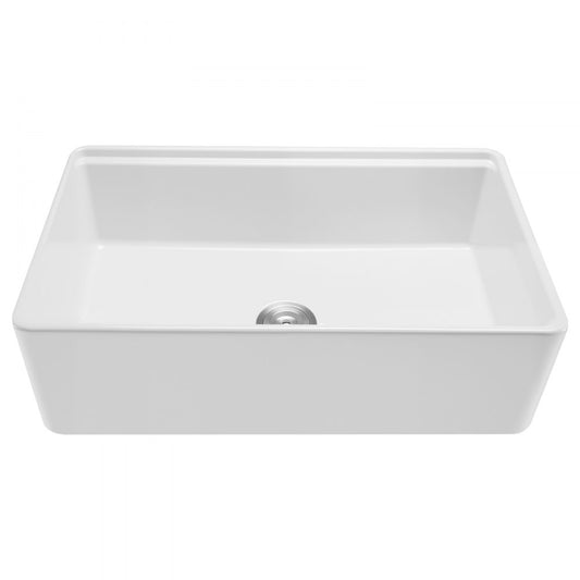 VEVOR 32.5 in Farmhouse Sink Undermount Kitchen Single Bowl Basin Fireclay White