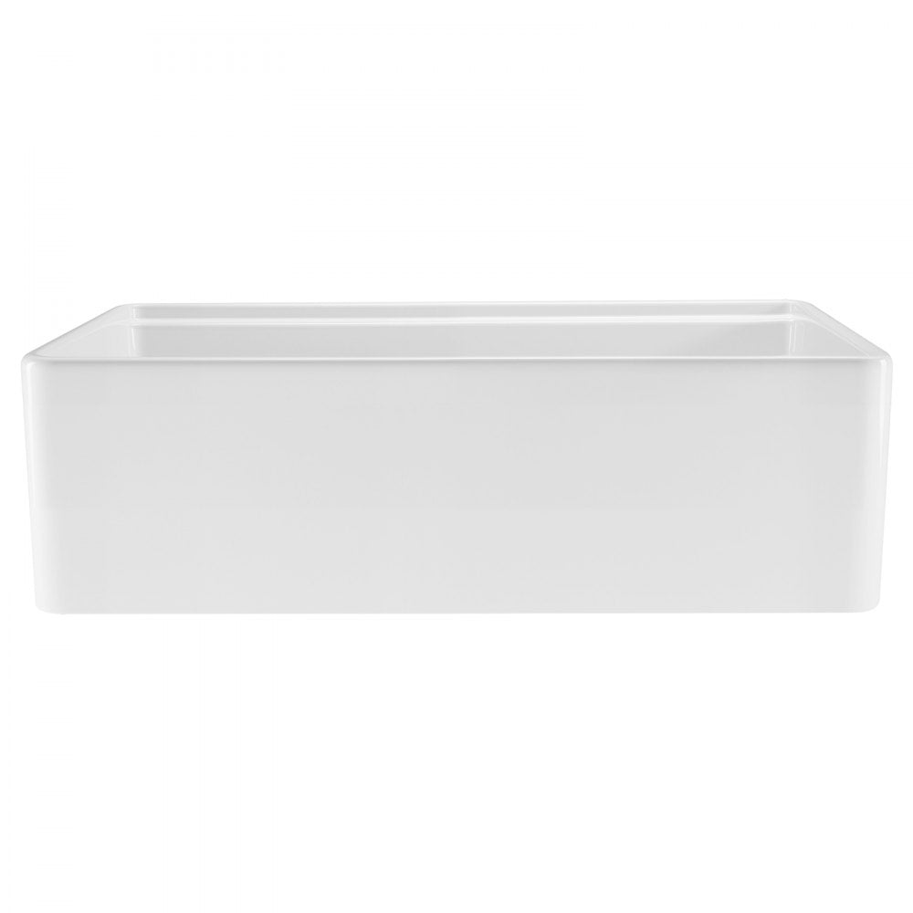 VEVOR 32.5 in Farmhouse Sink Undermount Kitchen Single Bowl Basin Fireclay White