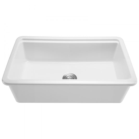 VEVOR 33in Farmhouse Sink Topmount Undermount Kitchen Single Bowl Basin Fireclay