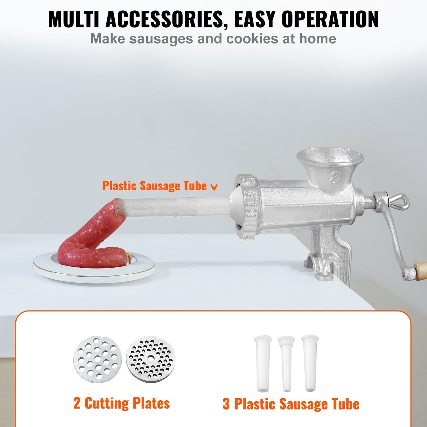 Heavy Duty Cast Iron Meat Grinder with Steel Table Clamp, 2.5 kg