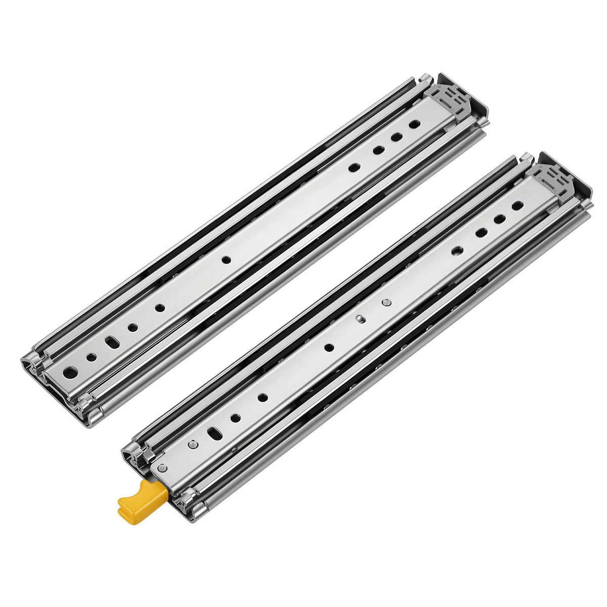 Heavy Duty Drawer Slides, 40.6 cm 226.8 kg with Lock Side Mount Rails, for Cabinets, Kitchen, Workbench, RV, 3-Fold Full Extension Ball Bearing Rails, Carbon Steel, with Screws & Nuts, 1 Pair