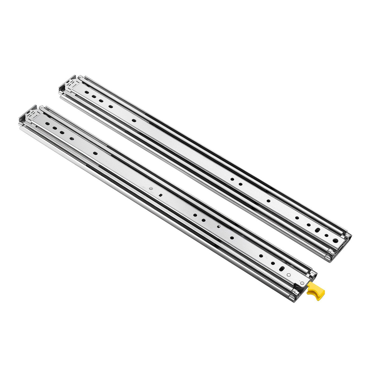 Heavy Duty Drawer Slides, 66 cm 226.8 kg with Lock Side Mount Rails, for Cabinets, Kitchen, Workbench, RV, 3-Fold Full Extension Ball Bearing Rails, Carbon Steel, with Screws & Nuts, 1 Pair