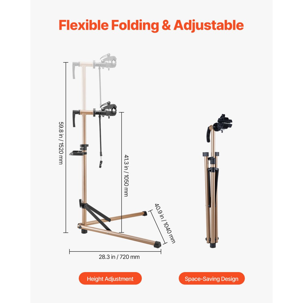 VEVOR Bike Repair Stand 39.9 kg Adjustable Bicycle Maintenance Rack with Tray